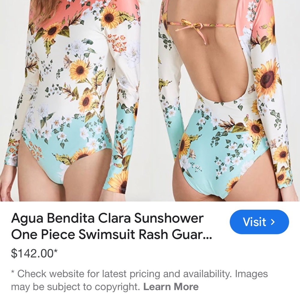 Agua Bendita Aqua Floral Swimsuit